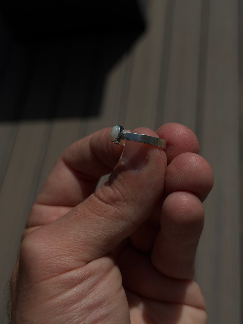 Coober Pedy Australian Opal Sterling Silver Ring