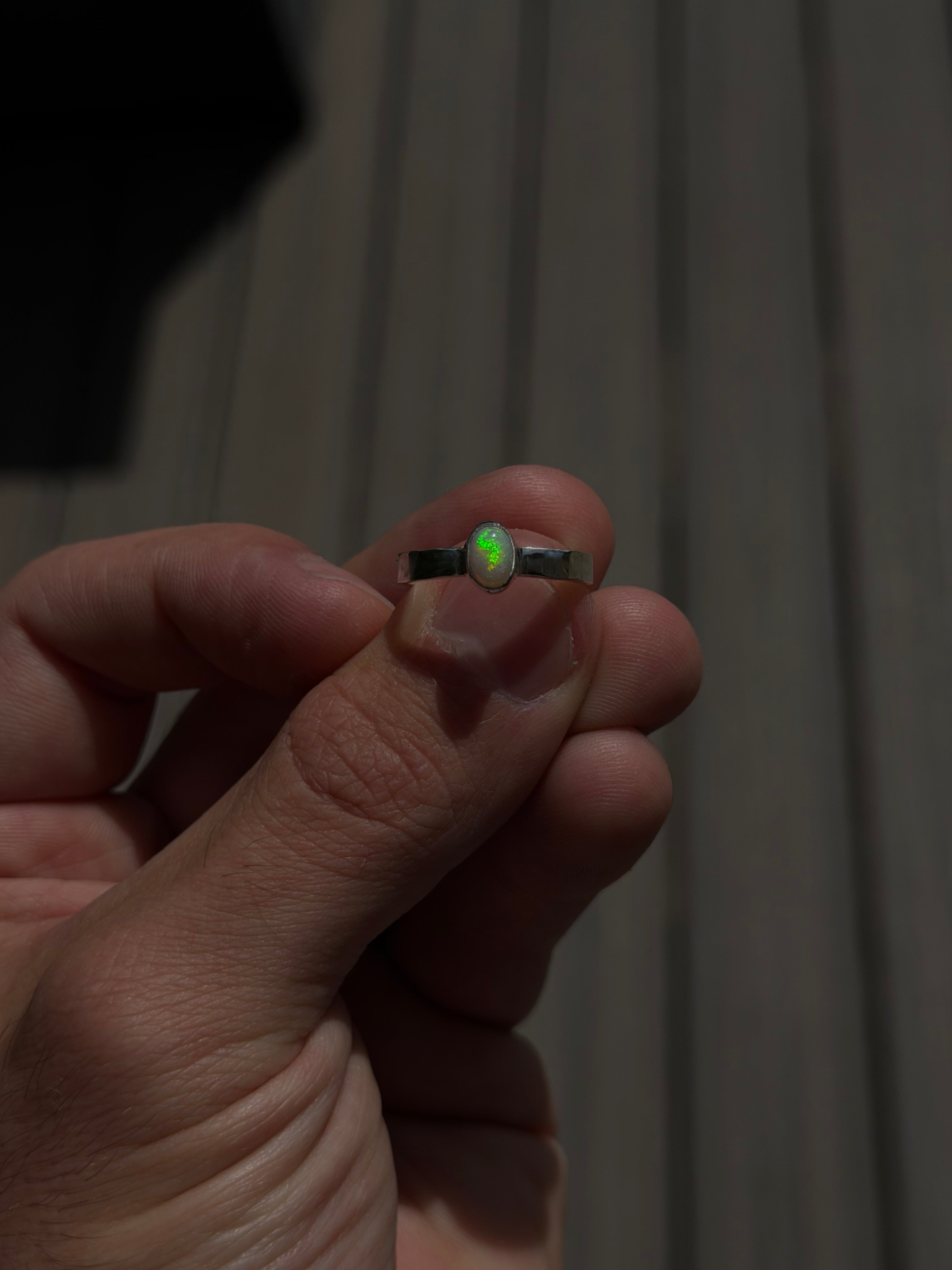 Coober Pedy Australian Opal Sterling Silver Ring