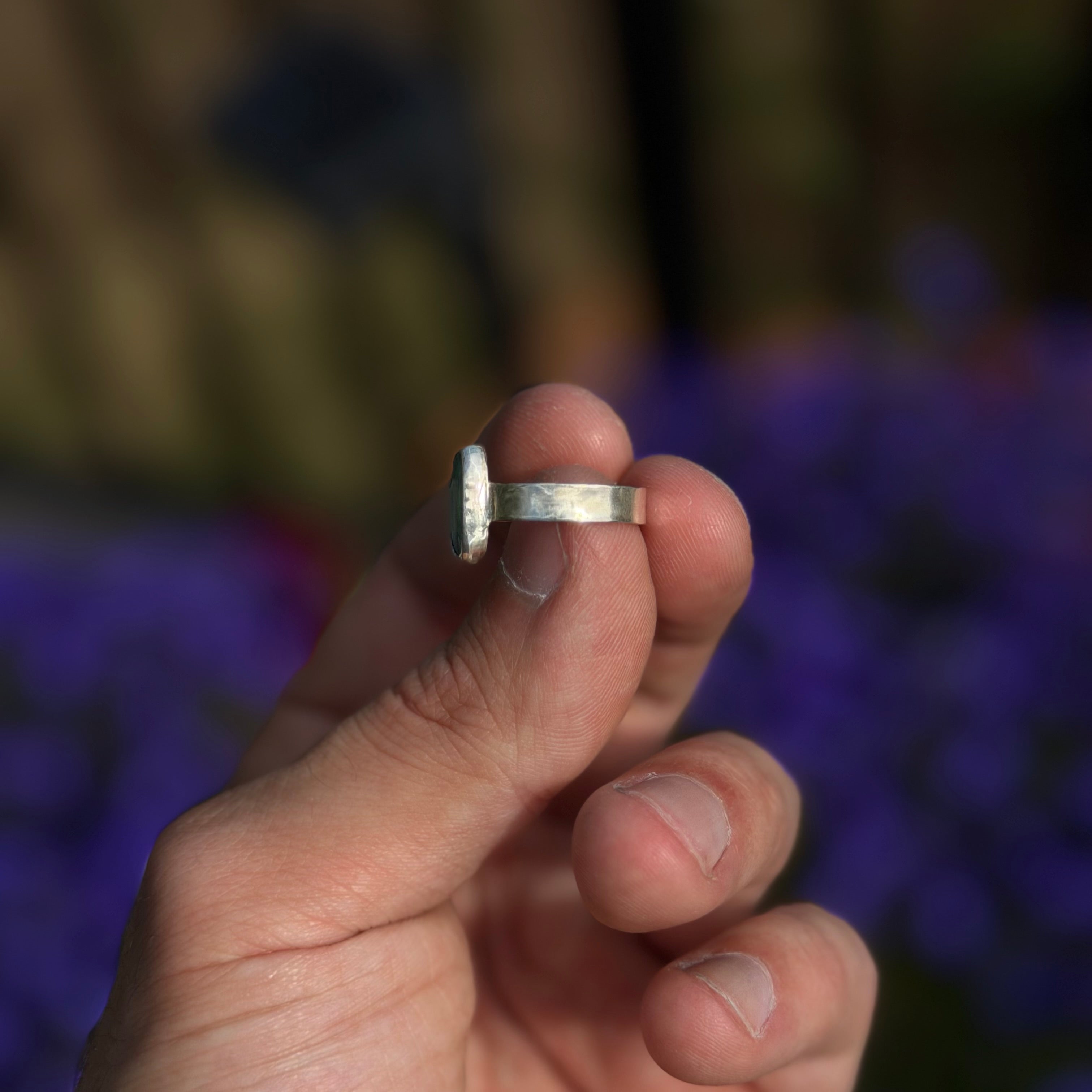Lightning Ridge Dark Opal Ring Size 4