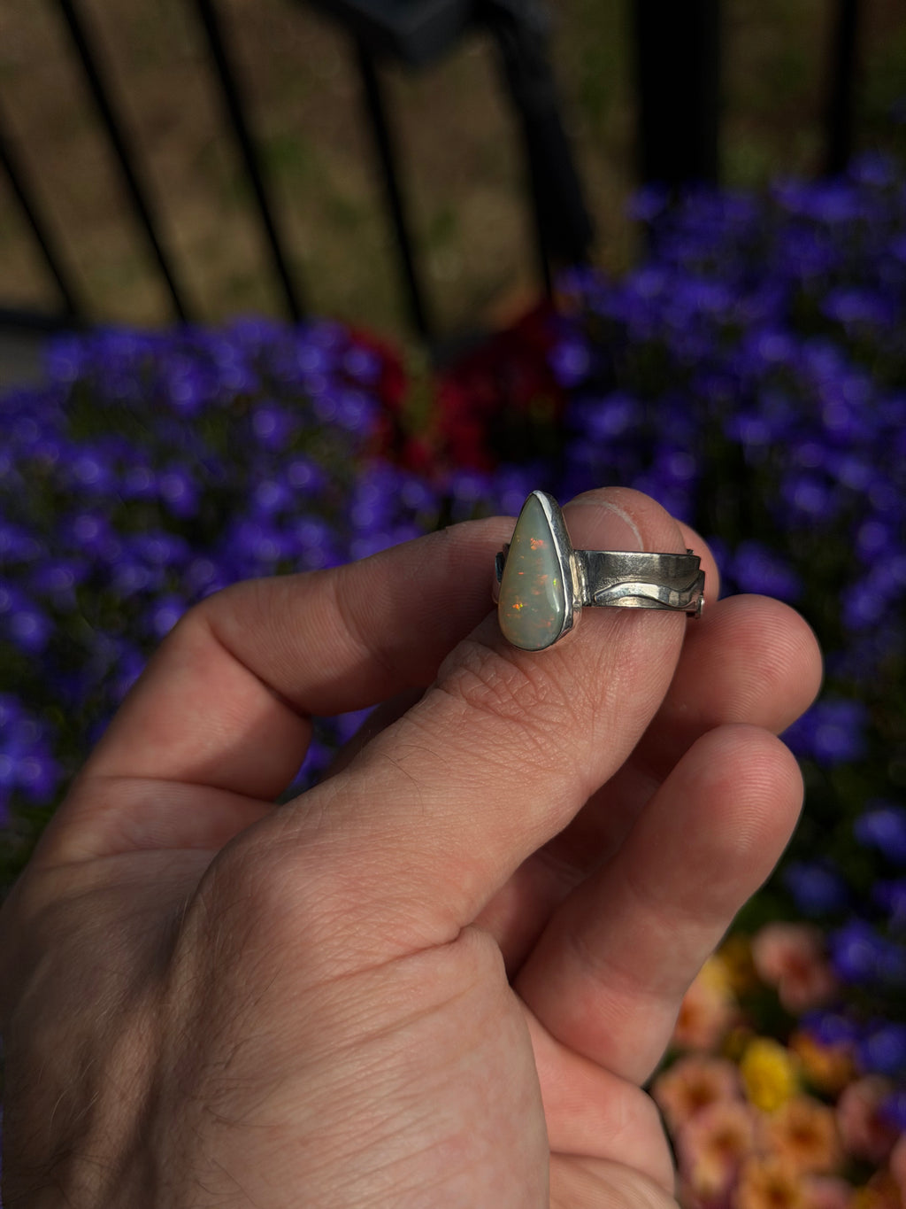Mintabie  Australian Opal Dragon Ring Size 10