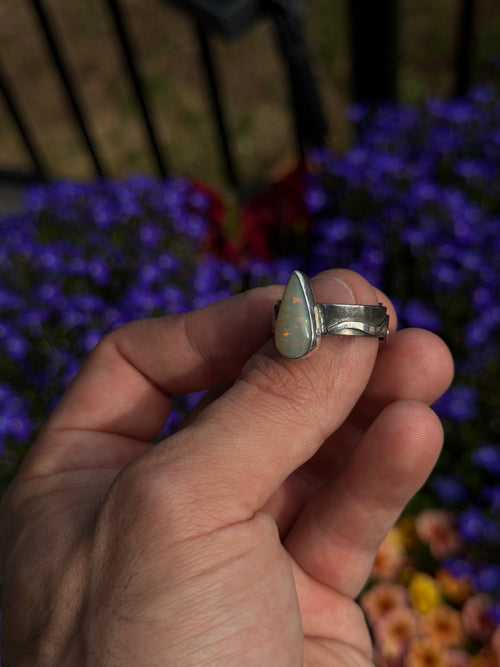 Mintabie  Australian Opal Dragon Ring Size 10